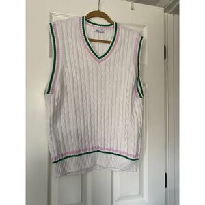 Zara sweater with green/pink trim size Large